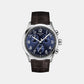 Men Quartz Blue Dial Chronograph Leather Watch T1164171604200