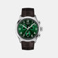 Men Quartz Green Dial Chronograph Leather Watch T1164171609200