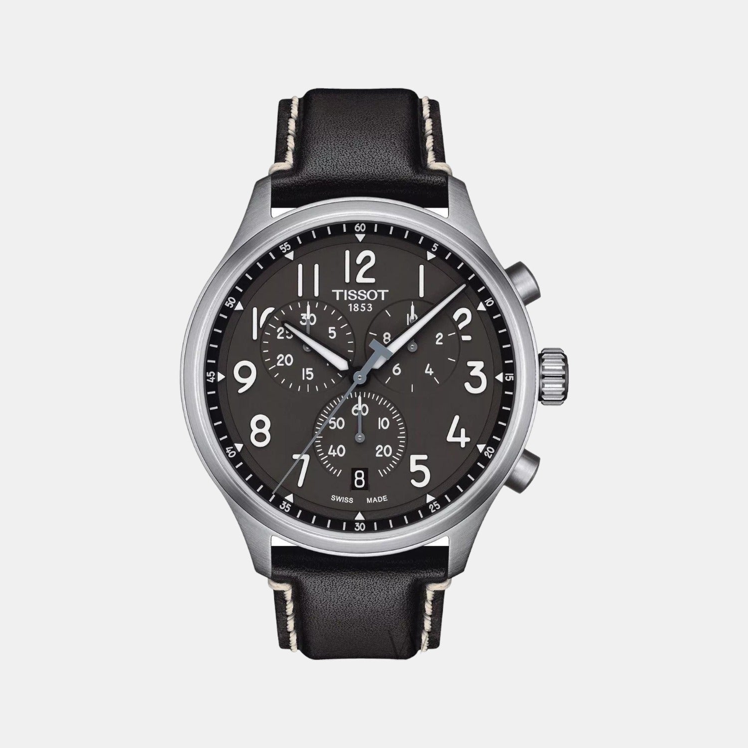 Chrono Xl Men Quartz Black Dial Chronograph Leather Watch T1166171606200