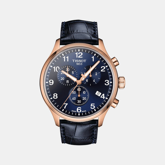 Chrono XL Men Quartz Blue Dial Chronograph Leather Watch T1166173604200