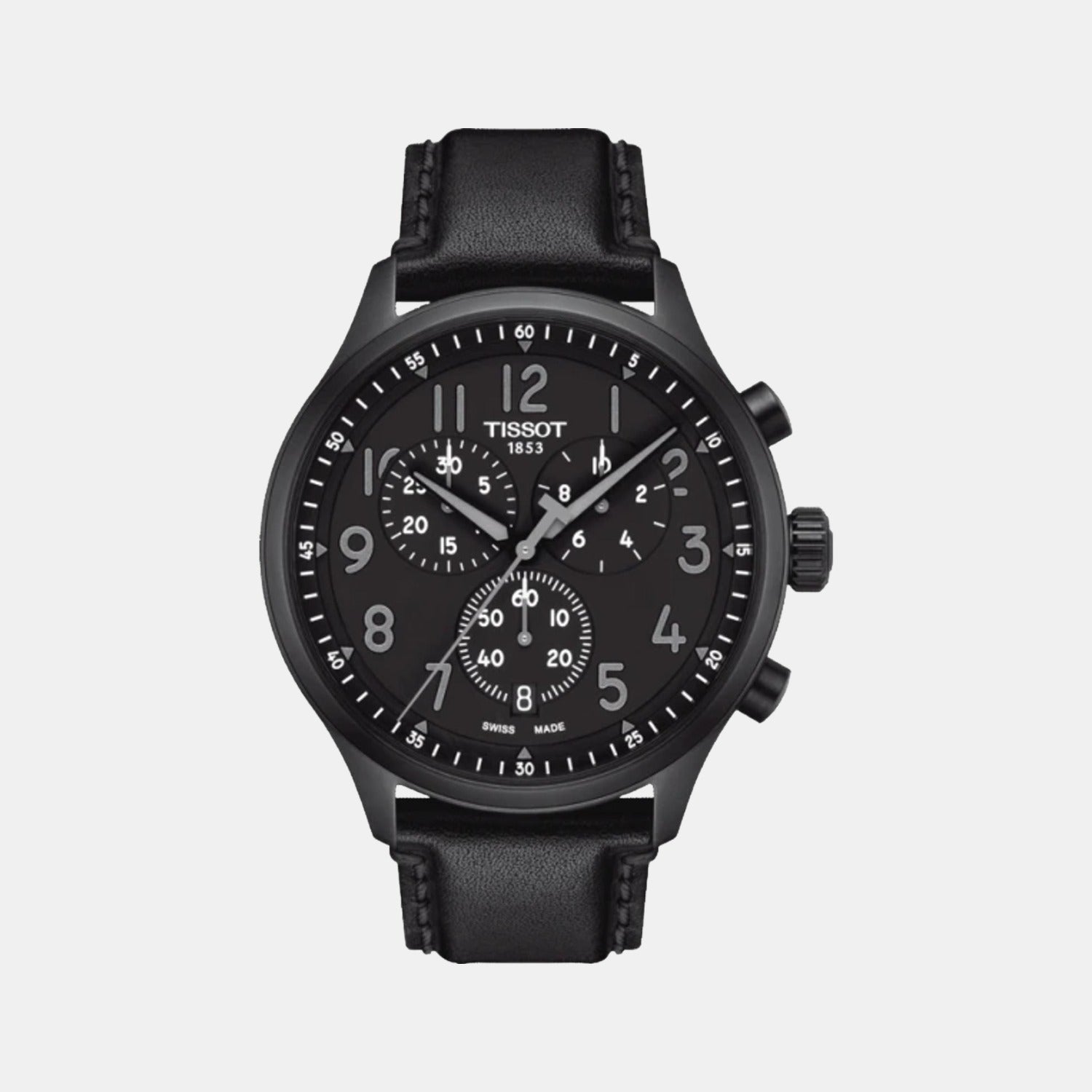 Tissot XL Men Quartz Black Dial Chronograph Leather Watch T1166173605200