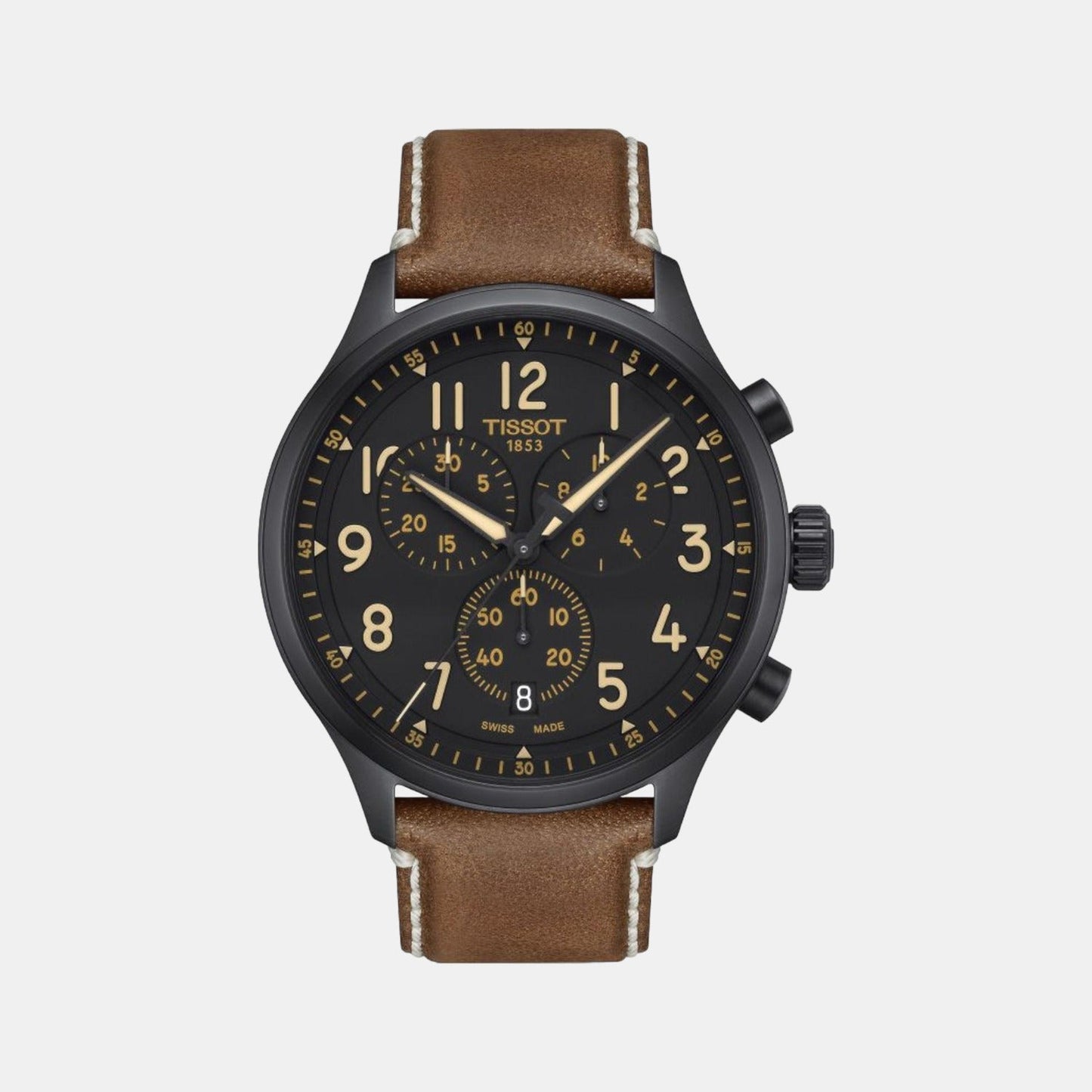 Tissot XL Men Quartz Black Dial Analog Leather Watch T1166173605203