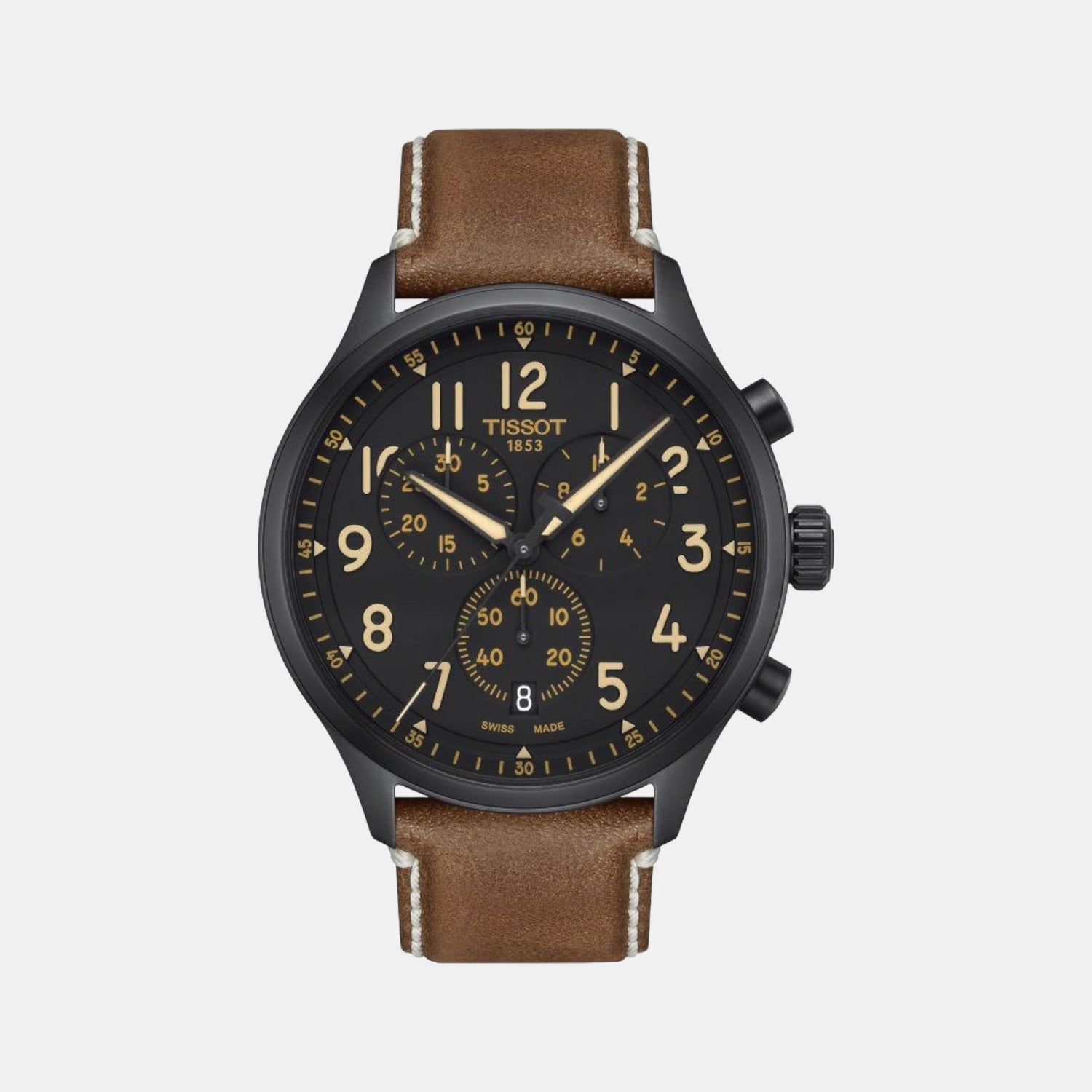 Tissot XL Men Quartz Black Dial Analog Leather Watch T1166173605203