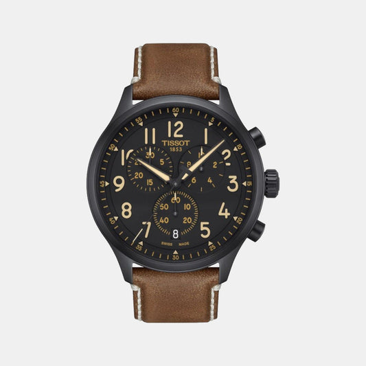 Tissot XL Men Quartz Black Dial Analog Leather Watch T1166173605203