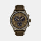 Men Quartz Brown Dial Chronograph Leather Watch T1166173609200