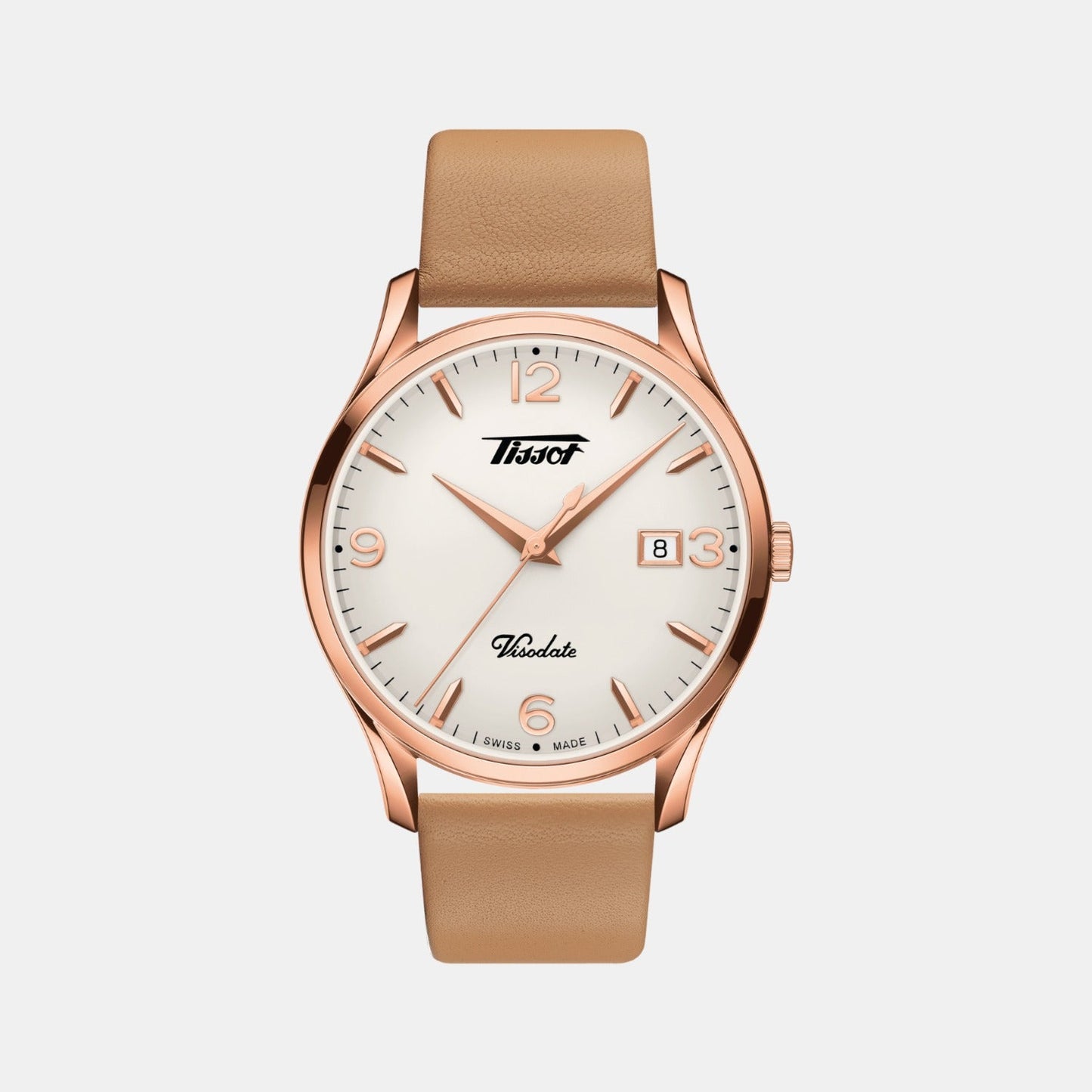 Heritage Visodate Women Quartz Silver Dial Analog Leather Watch T1184103627701