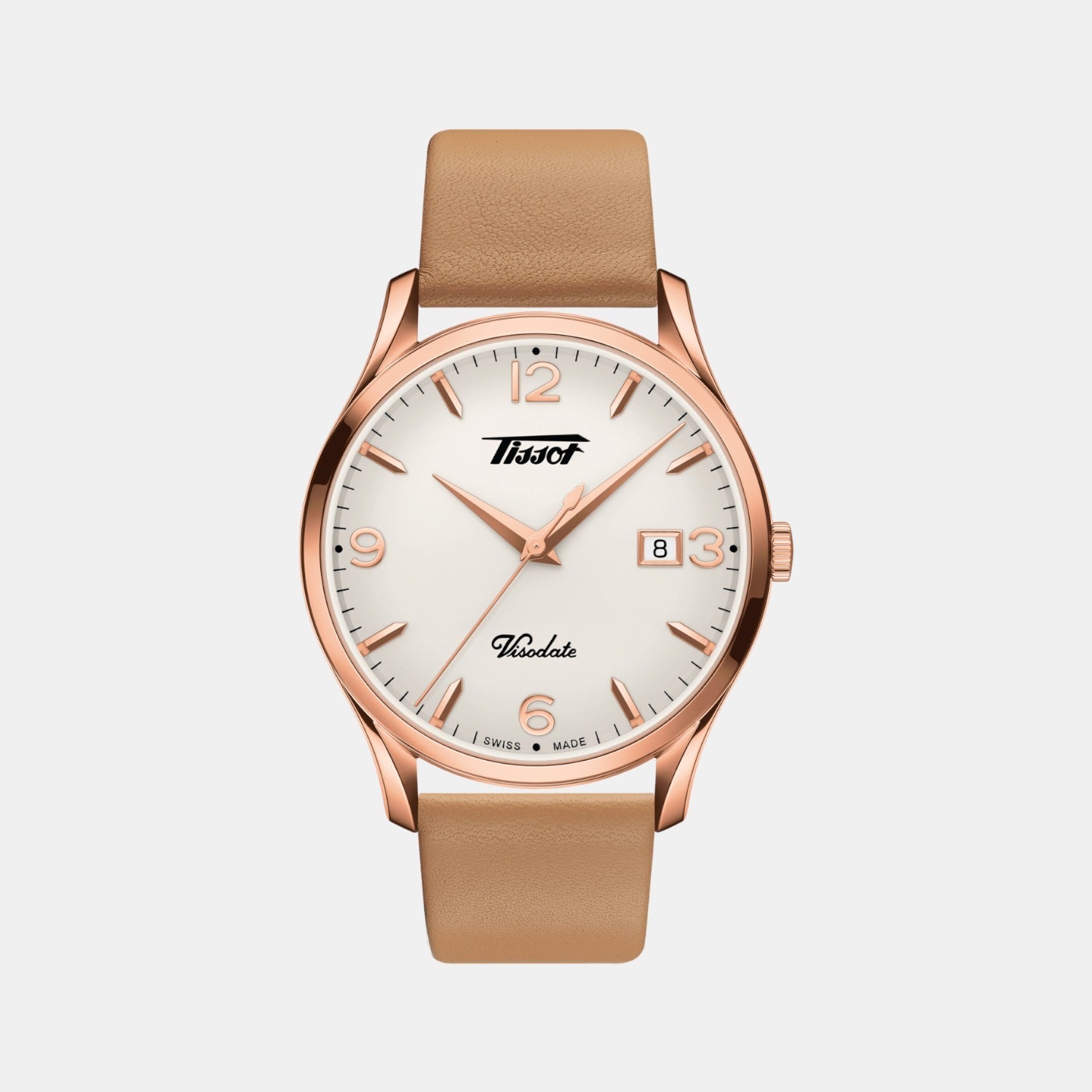 Heritage Visodate Women Quartz Silver Dial Analog Leather Watch T1184103627701