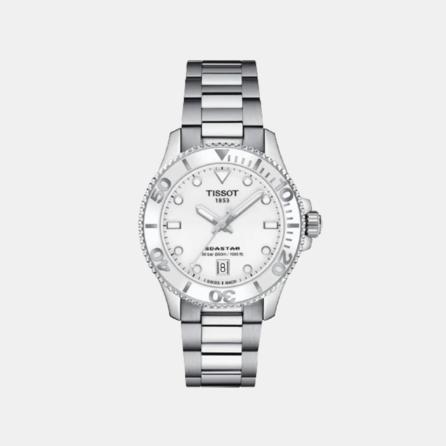 Seastar 1000 Unisex Quartz White Dial Analog Watch T1202101101100