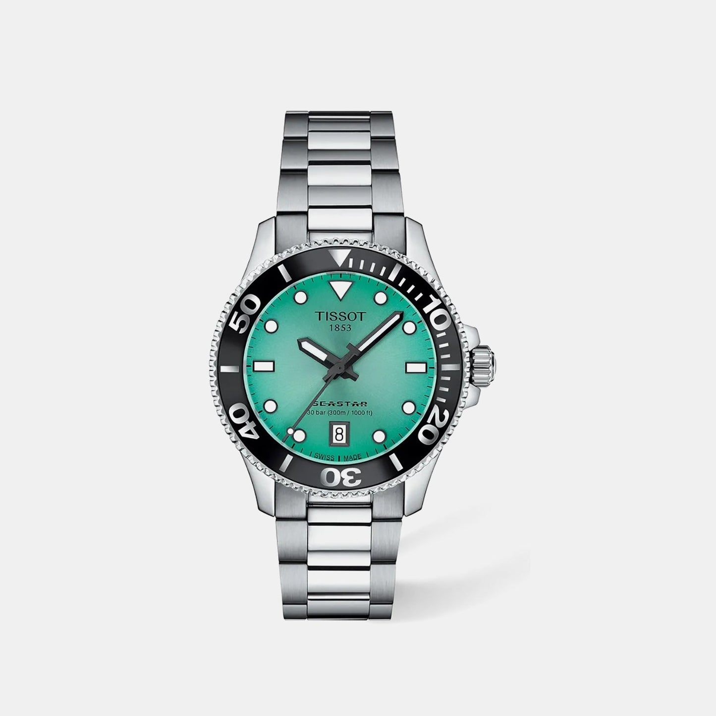 Seastar Women Quartz Green Dial Stainless Steel Watch T1202101109100