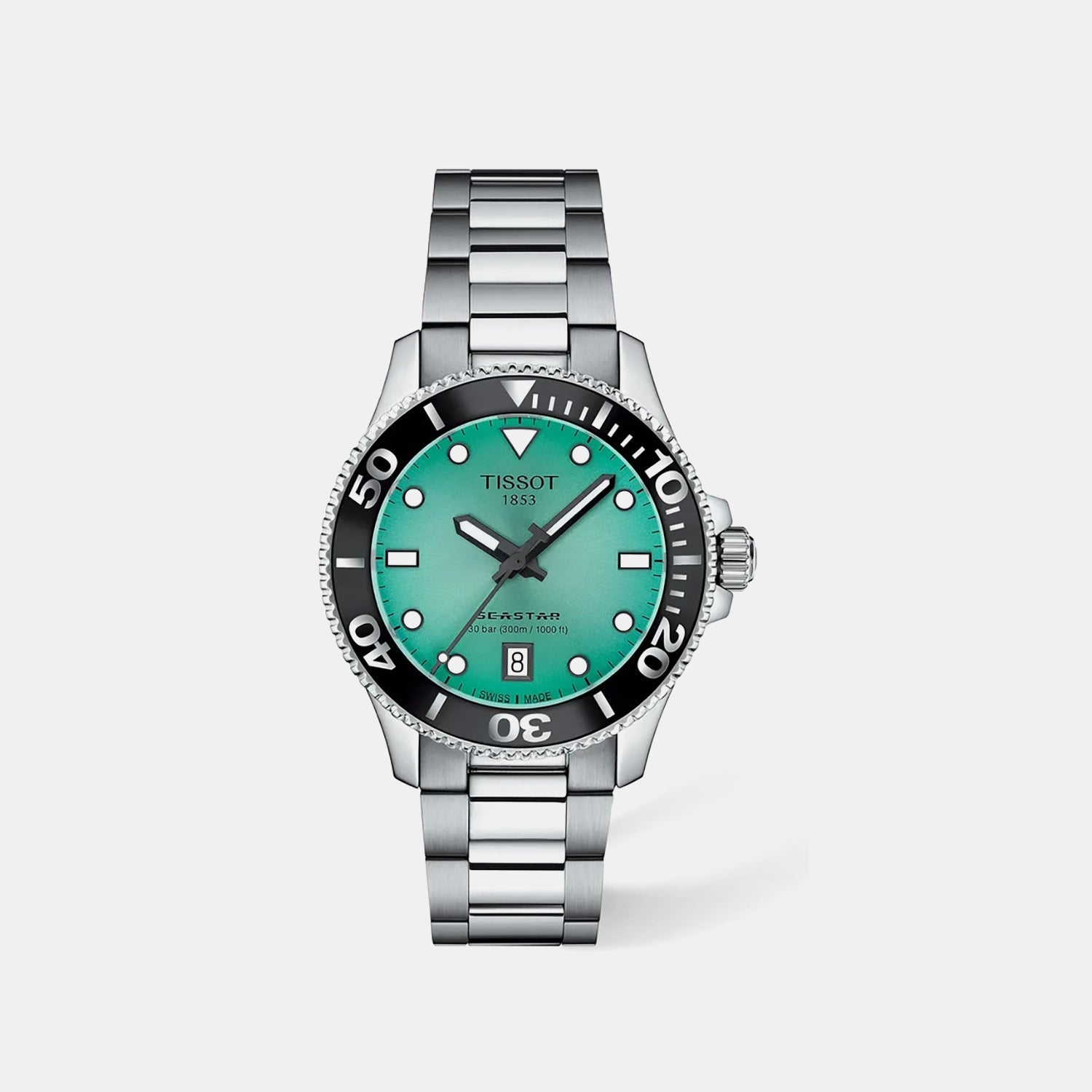 Seastar Women Quartz Green Dial Stainless Steel Watch T1202101109100