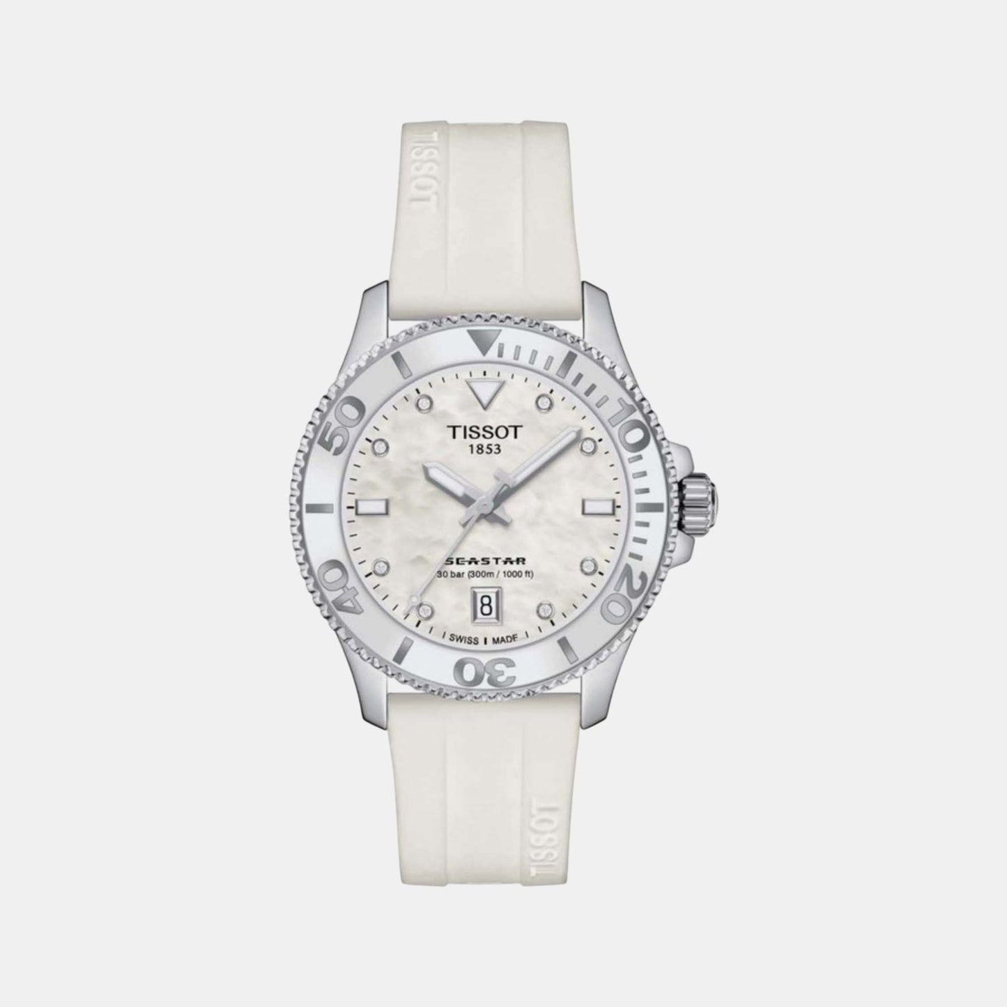 Seastar Women Quartz Mother Of Pearl Dial Analog Silicone Watch T1202101711600