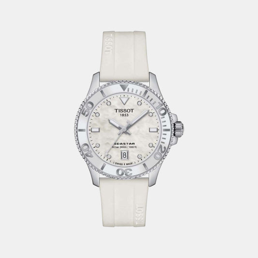Seastar Women Quartz Mother Of Pearl Dial Analog Silicone Watch T1202101711600