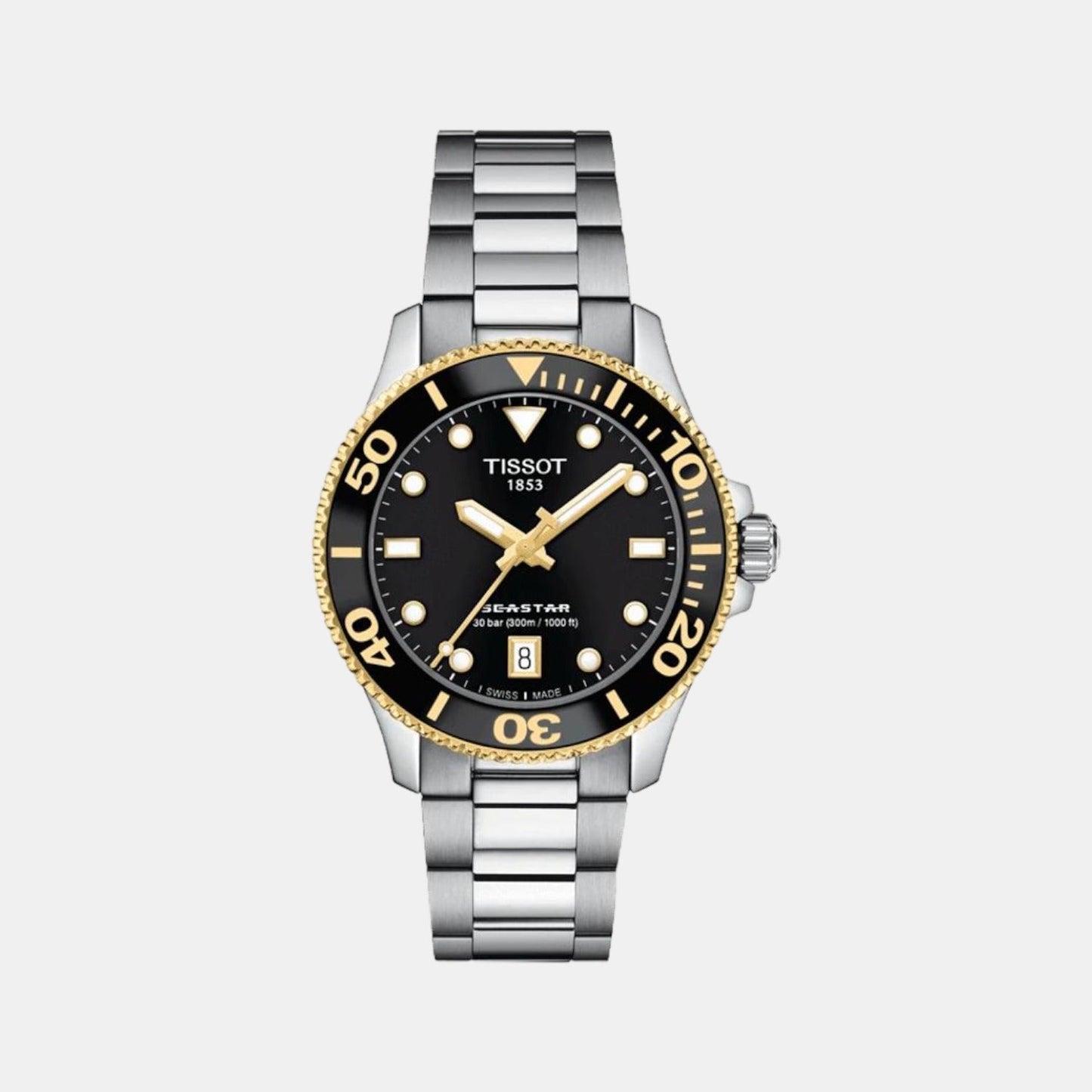 Seastar Unisex Quartz Black Dial Analog Stainless Steel Watch T1202102105100