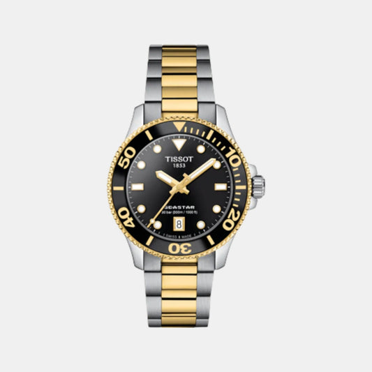 Seastar 1000 Unisex Quartz Black Dial Analog Stainless Steel Watch T1202102205100