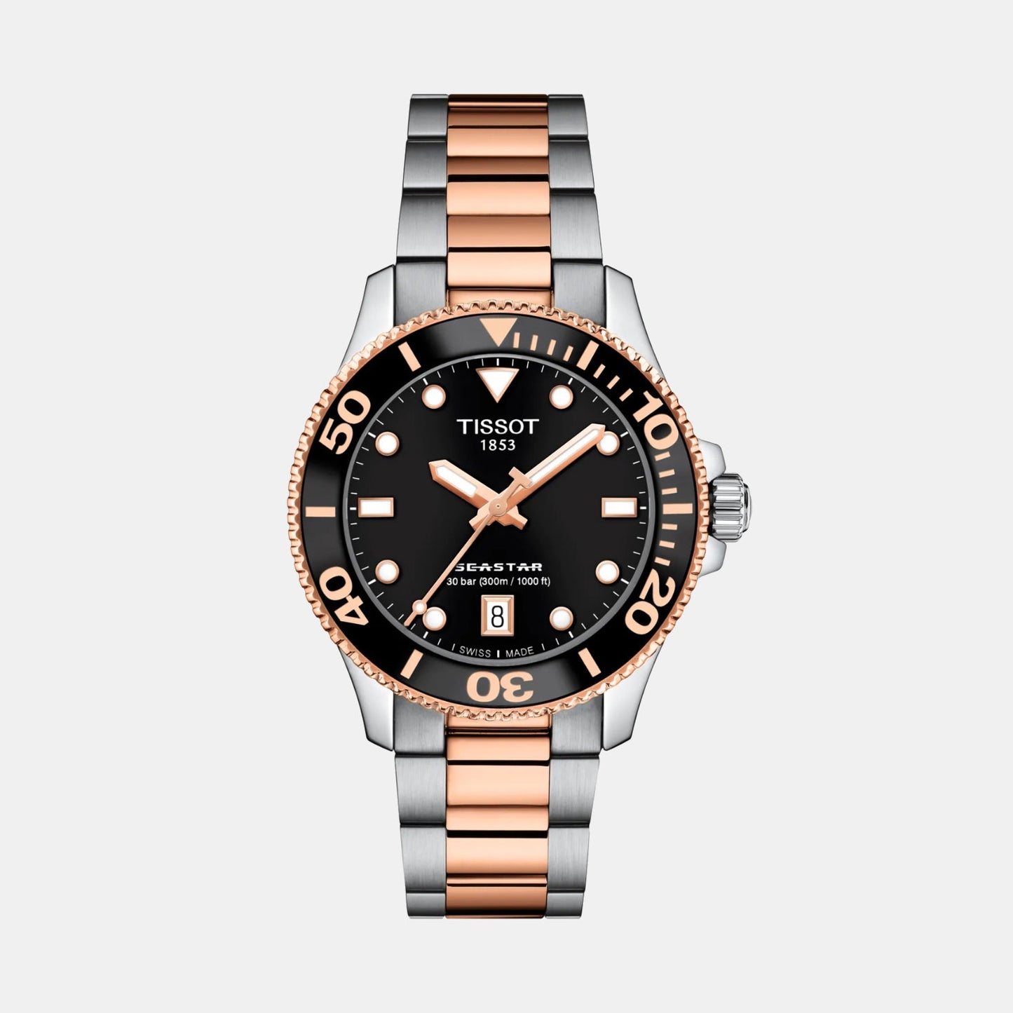 Seastar Women Quartz Black Dial Analog Stainless Steel Watch T1202102205101