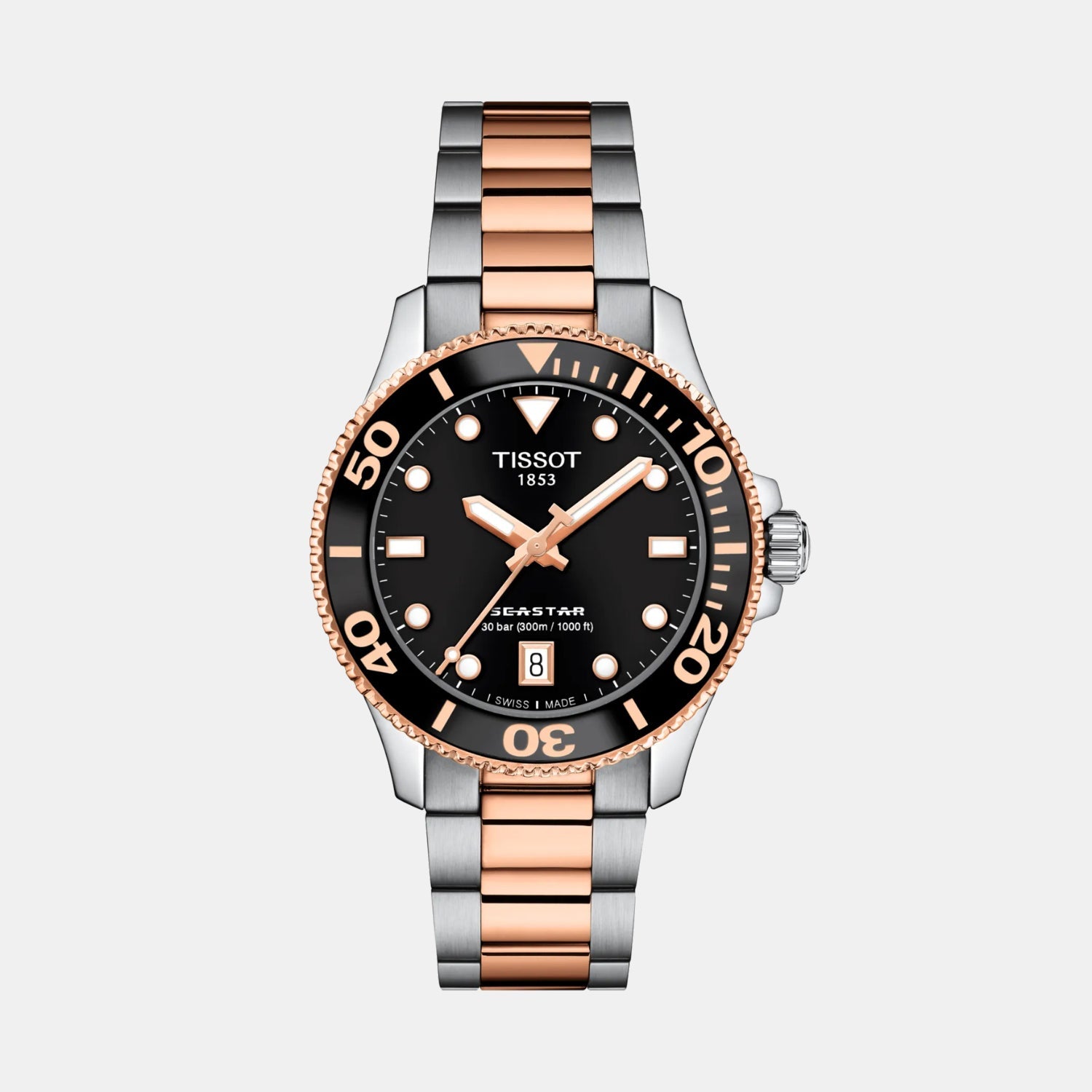 Seastar Women Quartz Black Dial Analog Stainless Steel Watch T1202102205101