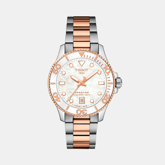 Seastar Women Quartz Mother Of Pearl Dial Analog Stainless Steel Watch T1202102211100