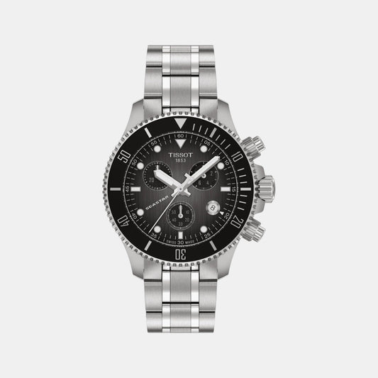 Seastar 1000 Men Quartz Black Dial Chronograph Stainless Steel Watch T1202171106100
