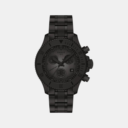 Seastar 1000 Unisex Quartz Black Dial Chronograph Silicone Watch T1202173306100