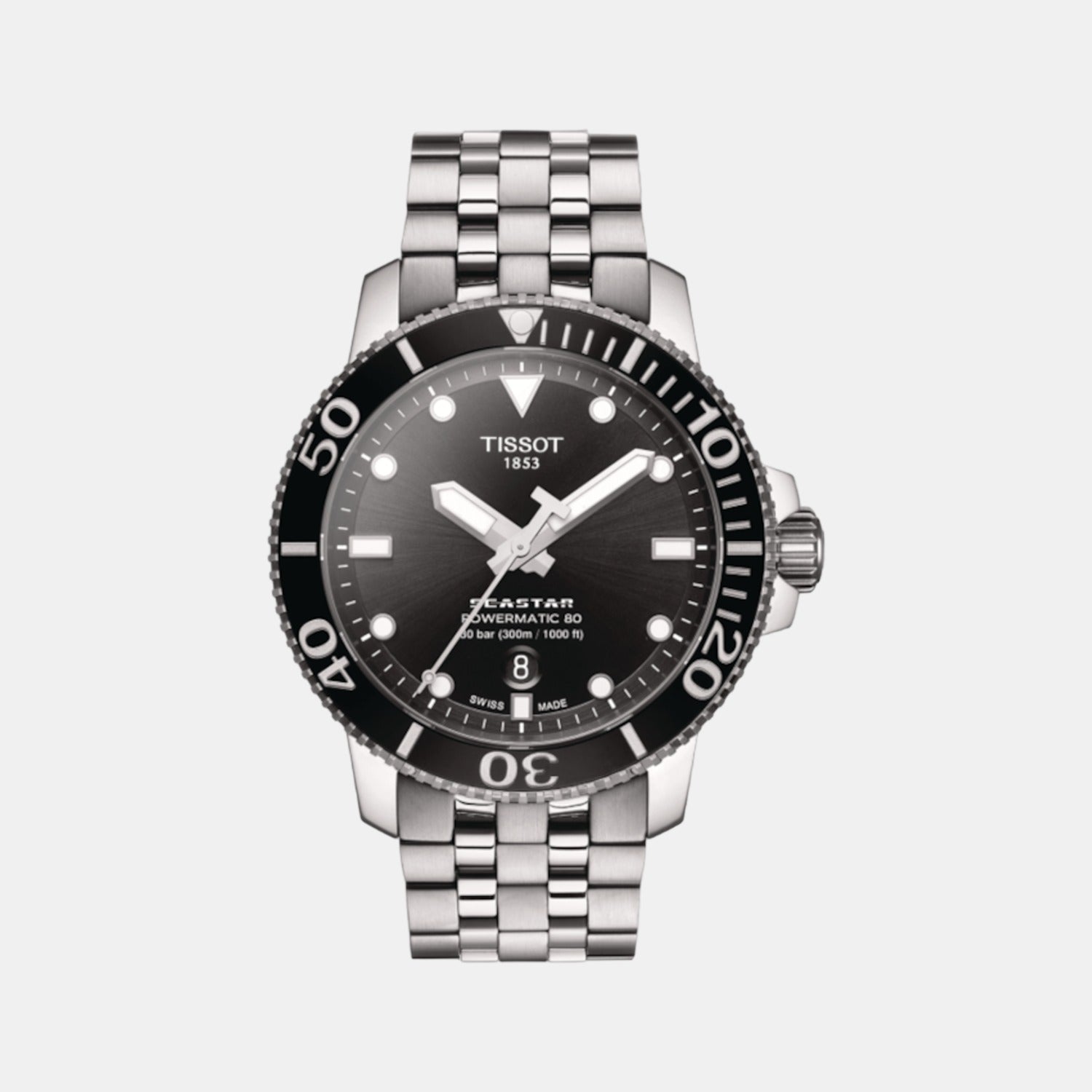 Seastar Men Automatic Black Dial Analog Stainless Steel Watch T1204071105100