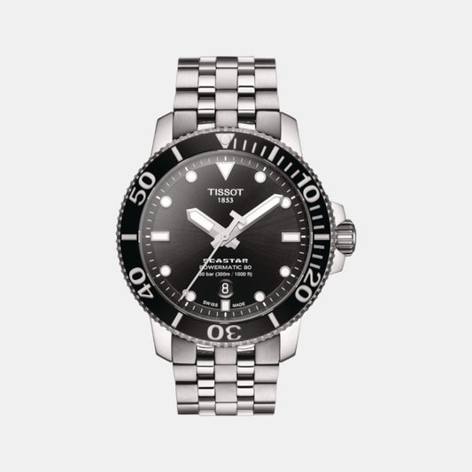 Seastar Men Automatic Black Dial Analog Stainless Steel Watch T1204071105100