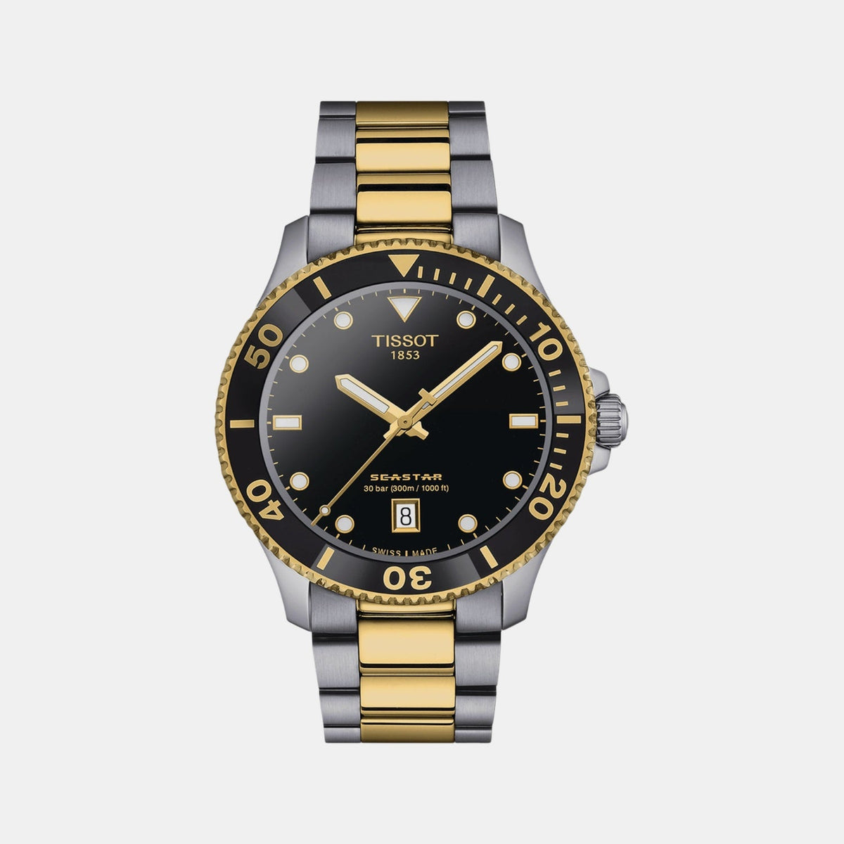 Seastar 1000 Men Quartz Black Dial Analog Stainless Steel Watch T1204102205100