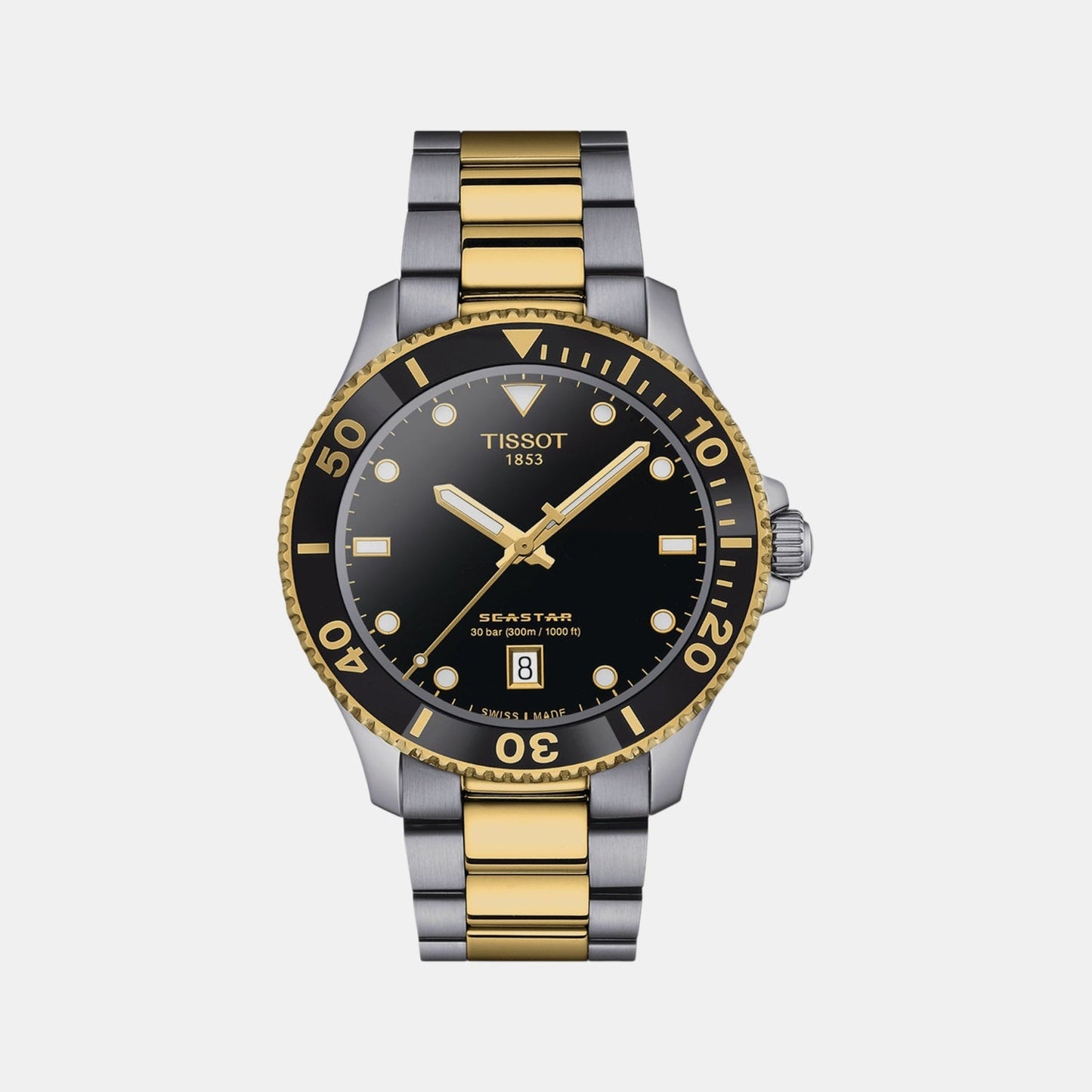 Seastar 1000 Men Quartz Black Dial Analog Stainless Steel Watch T1204102205100