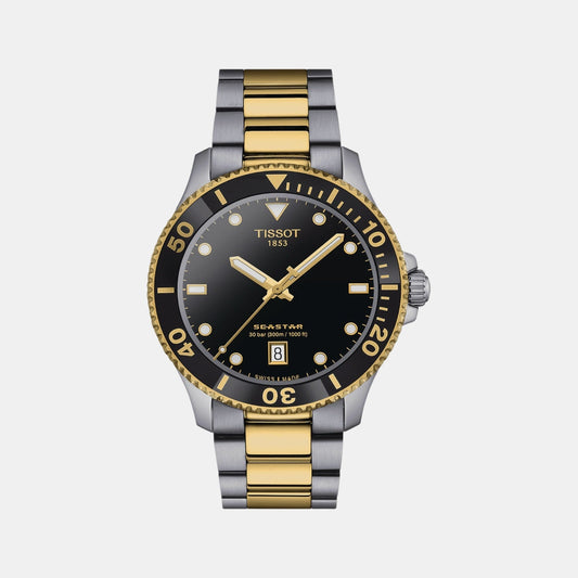 Seastar 1000 Men Quartz Black Dial Analog Stainless Steel Watch T1204102205100