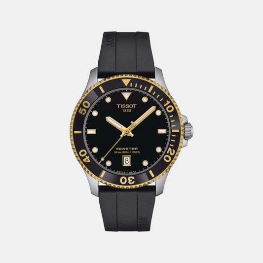Seastar 1000 Men Quartz Black Dial Analog Silicone Watch T1204102705100