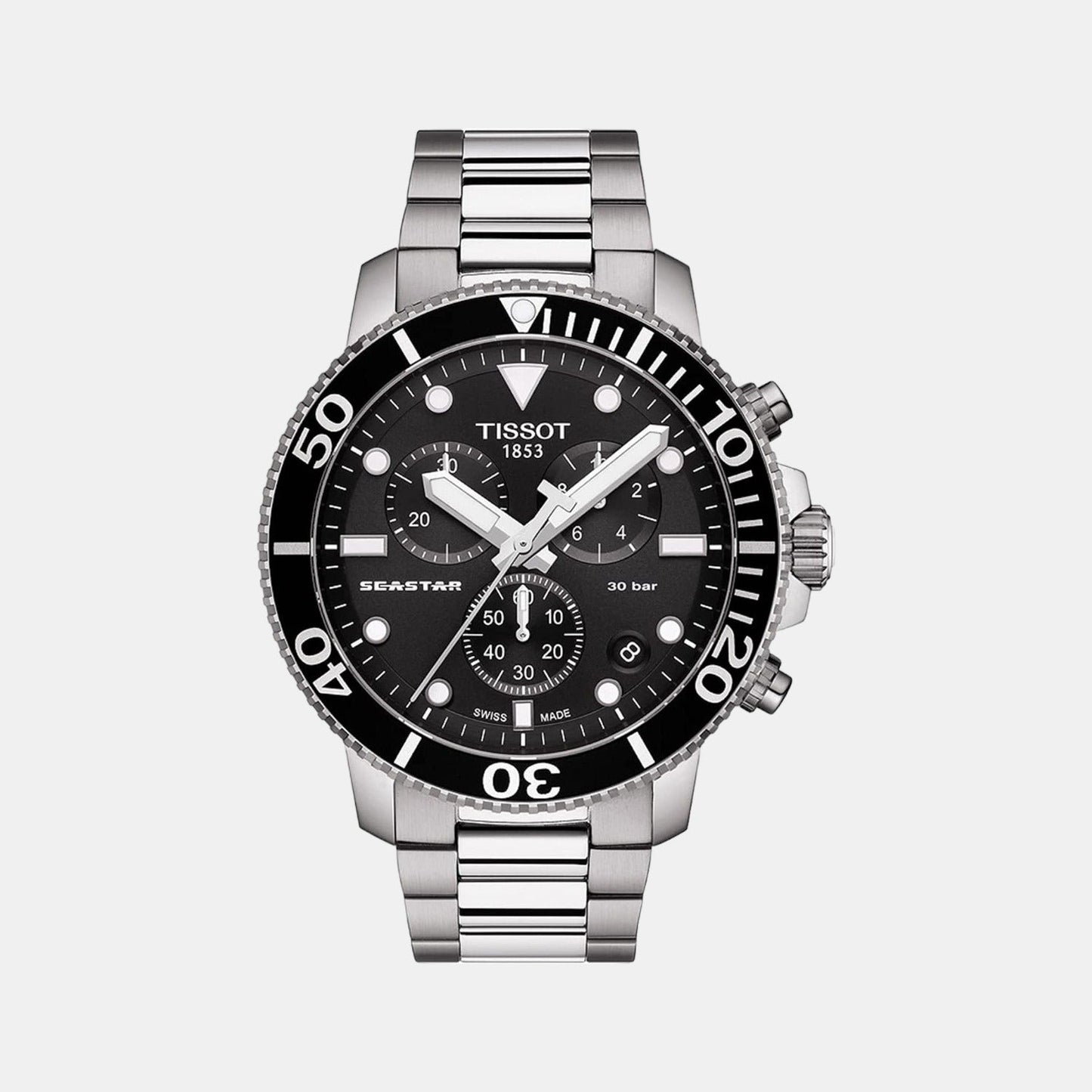 Seastar 1000 Men Quartz Black Dial Chronograph Stainless Steel Watch T1204171105100