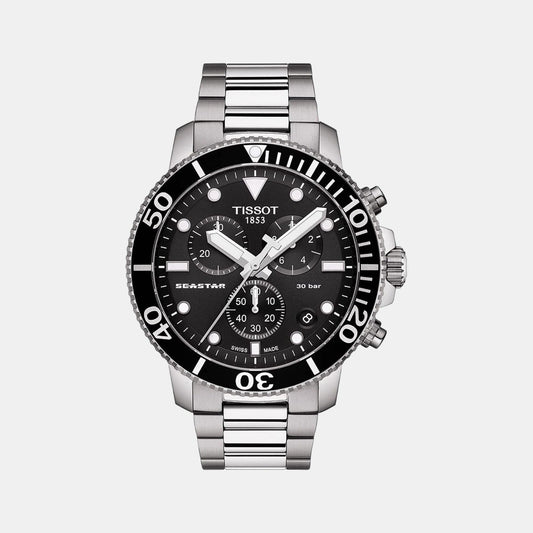 Seastar 1000 Men Quartz Black Dial Chronograph Stainless Steel Watch T1204171105100