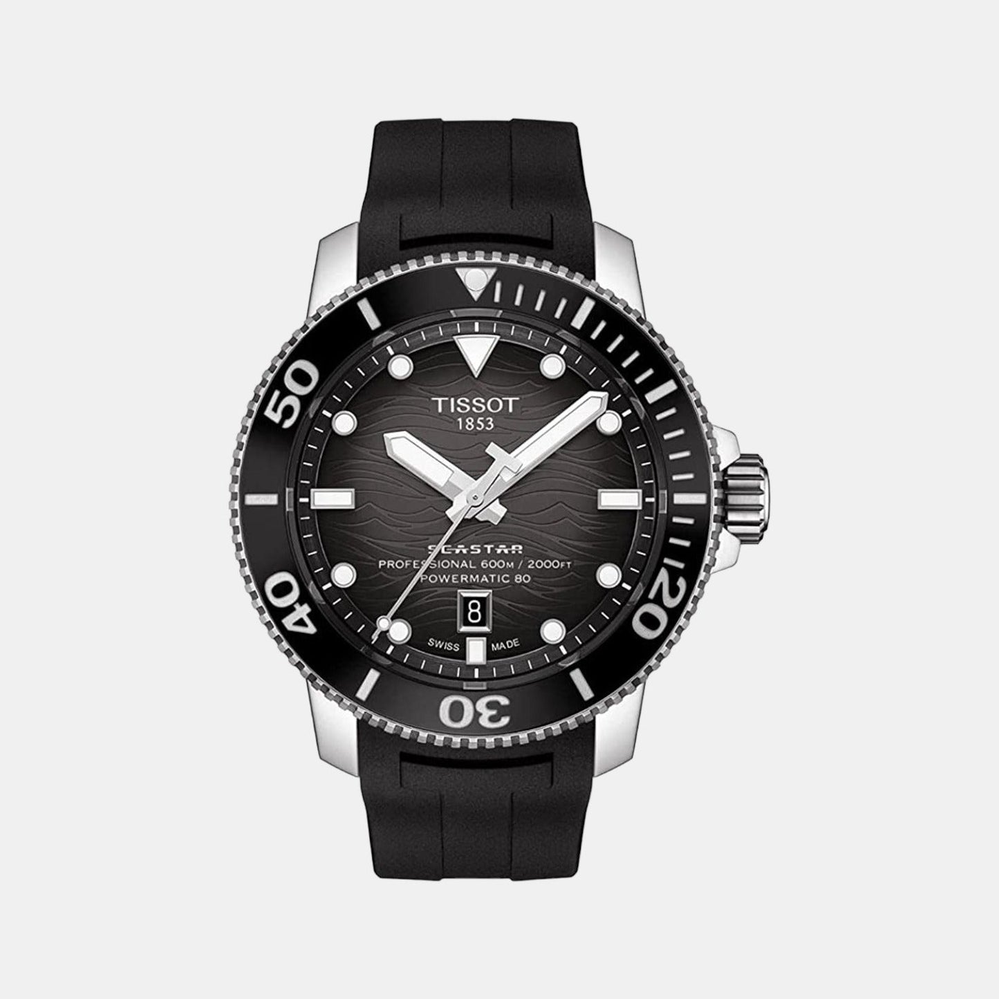 Seastar 2000 Men Automatic Black Dial Analog Silicone Watch T1206071744100