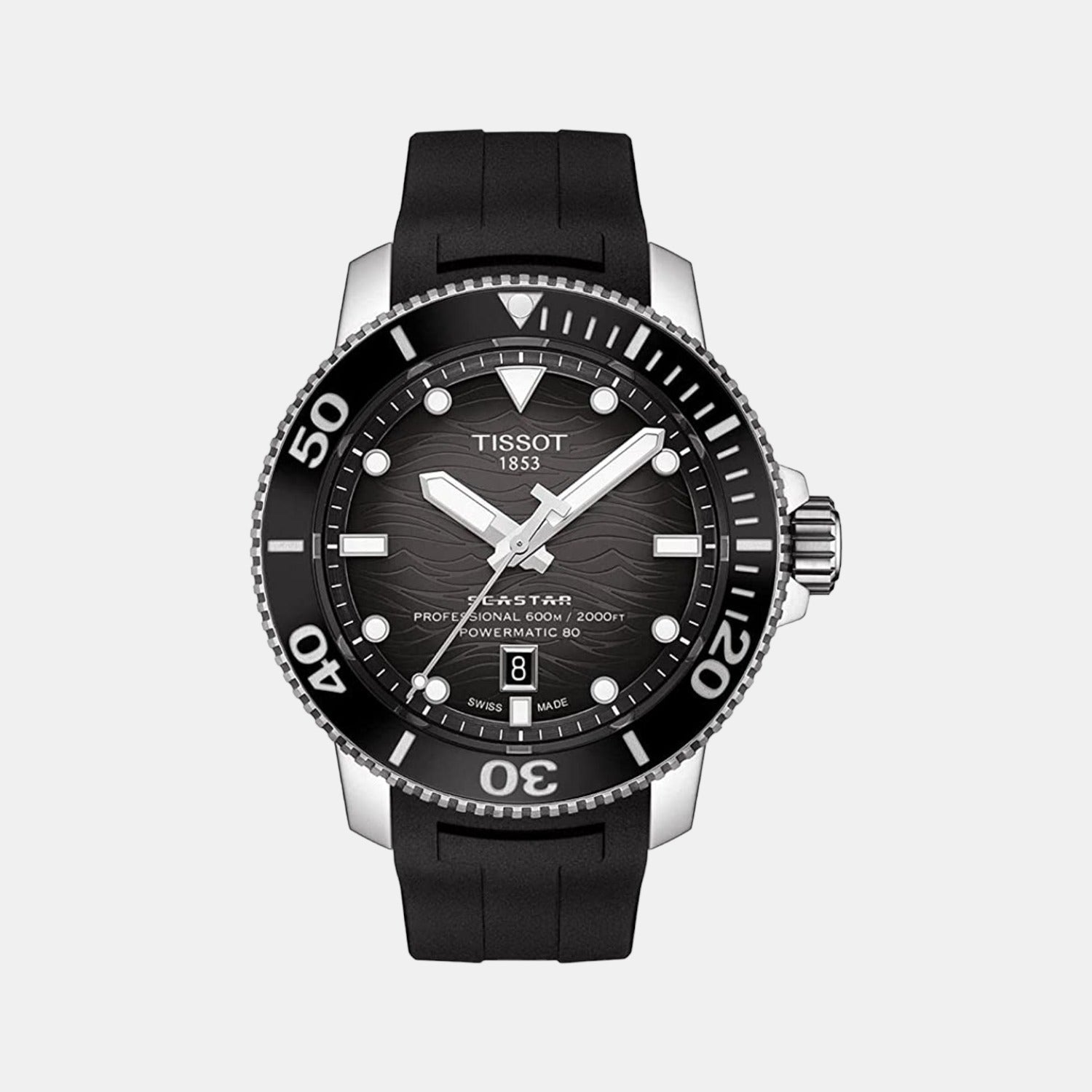 Seastar 2000 Men Automatic Black Dial Analog Silicone Watch T1206071744100