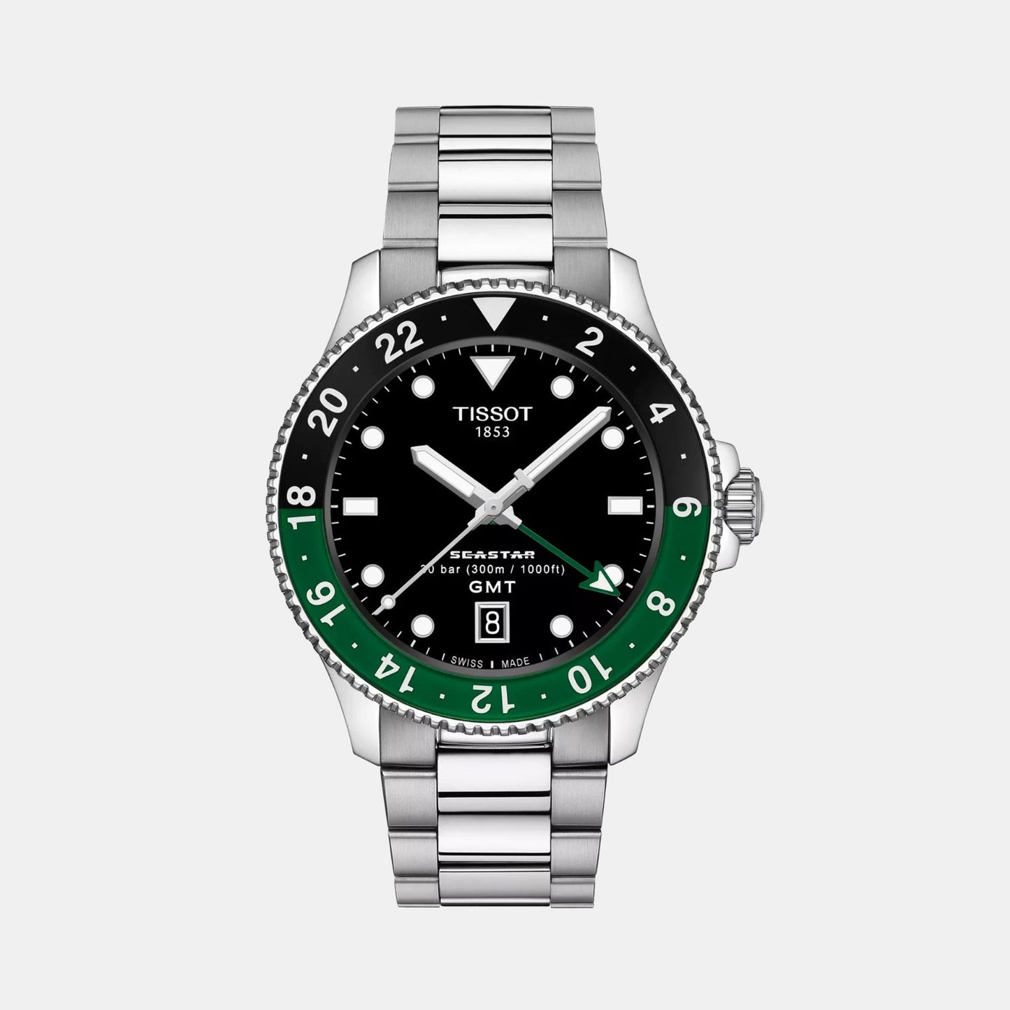 Seastar 1000 Men Quartz Black Dial Analog Stainless Steel Watch T1208521105100