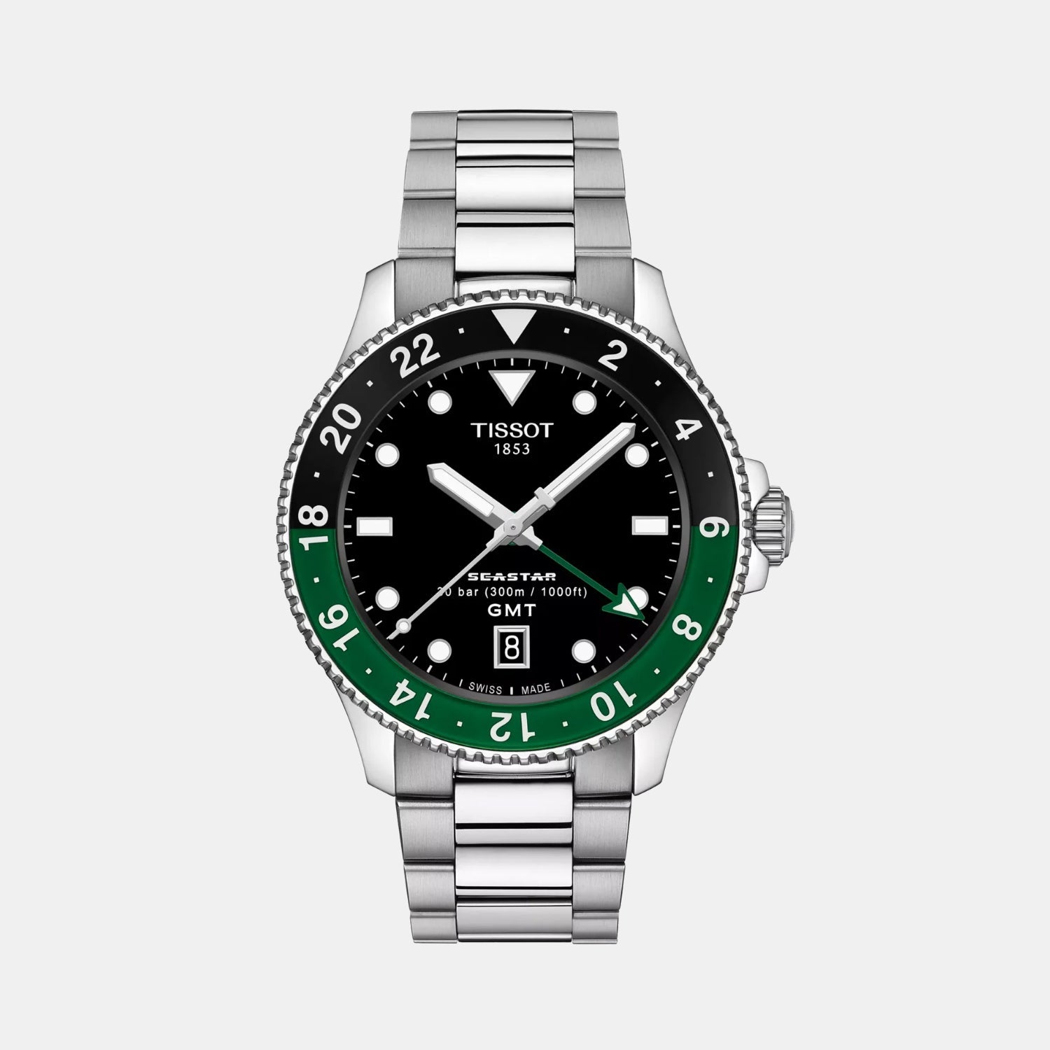 Seastar 1000 Men Quartz Black Dial Analog Stainless Steel Watch T1208521105100
