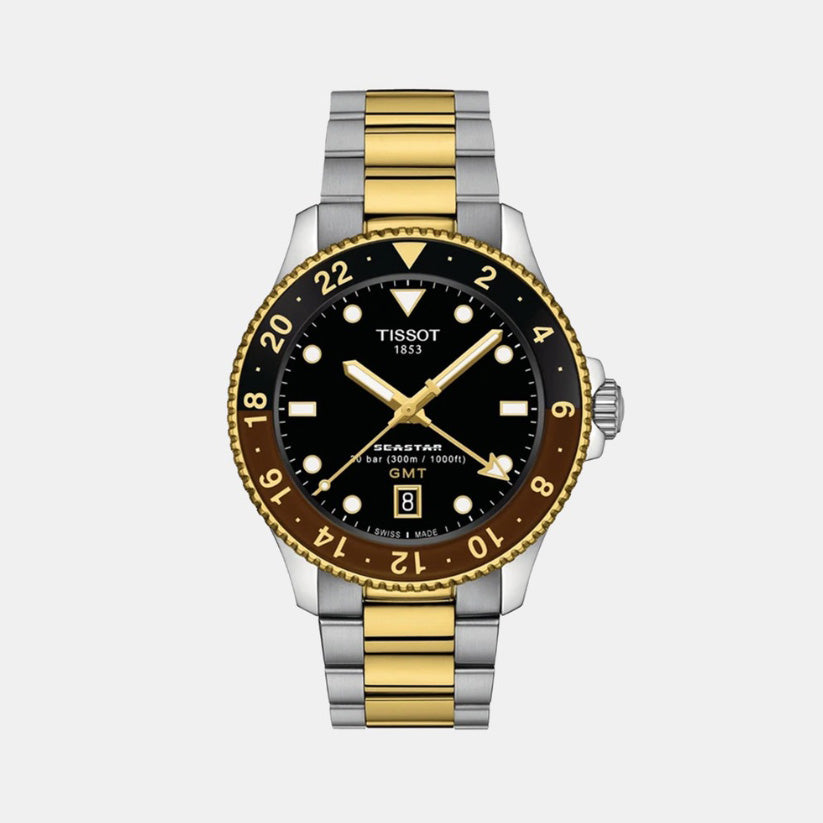 Seastar 1000 Men Quartz Black Dial Analog Stainless Steel Watch T1208522205100