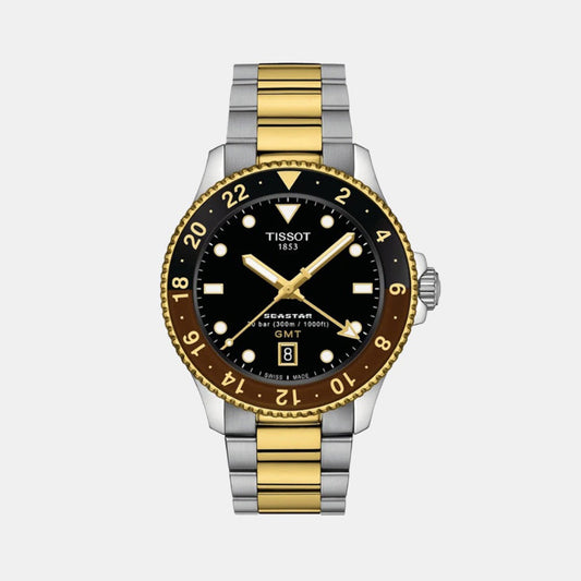 Seastar 1000 Men Quartz Black Dial Analog Stainless Steel Watch T1208522205100