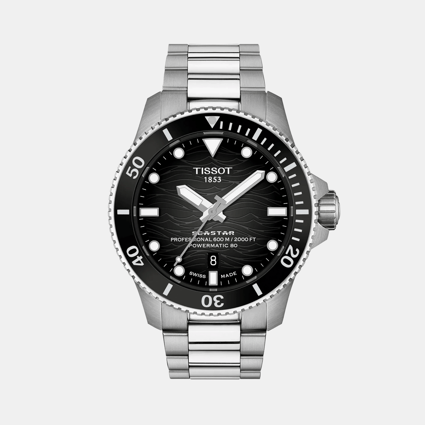 Men Automatic Grey Dial Analog Stainless Steel Watch T1209071105100