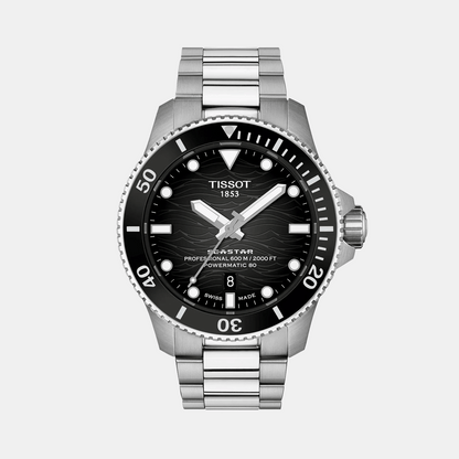 Men Automatic Grey Dial Analog Stainless Steel Watch T1209071105100