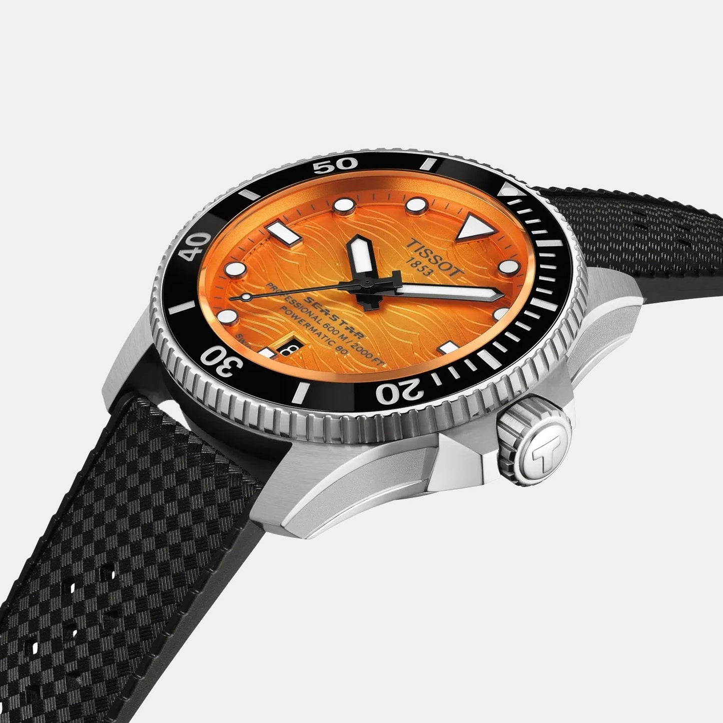 Seastar 2000 Men Automatic Orange Dial Analog Rubber Watch T1209071728100