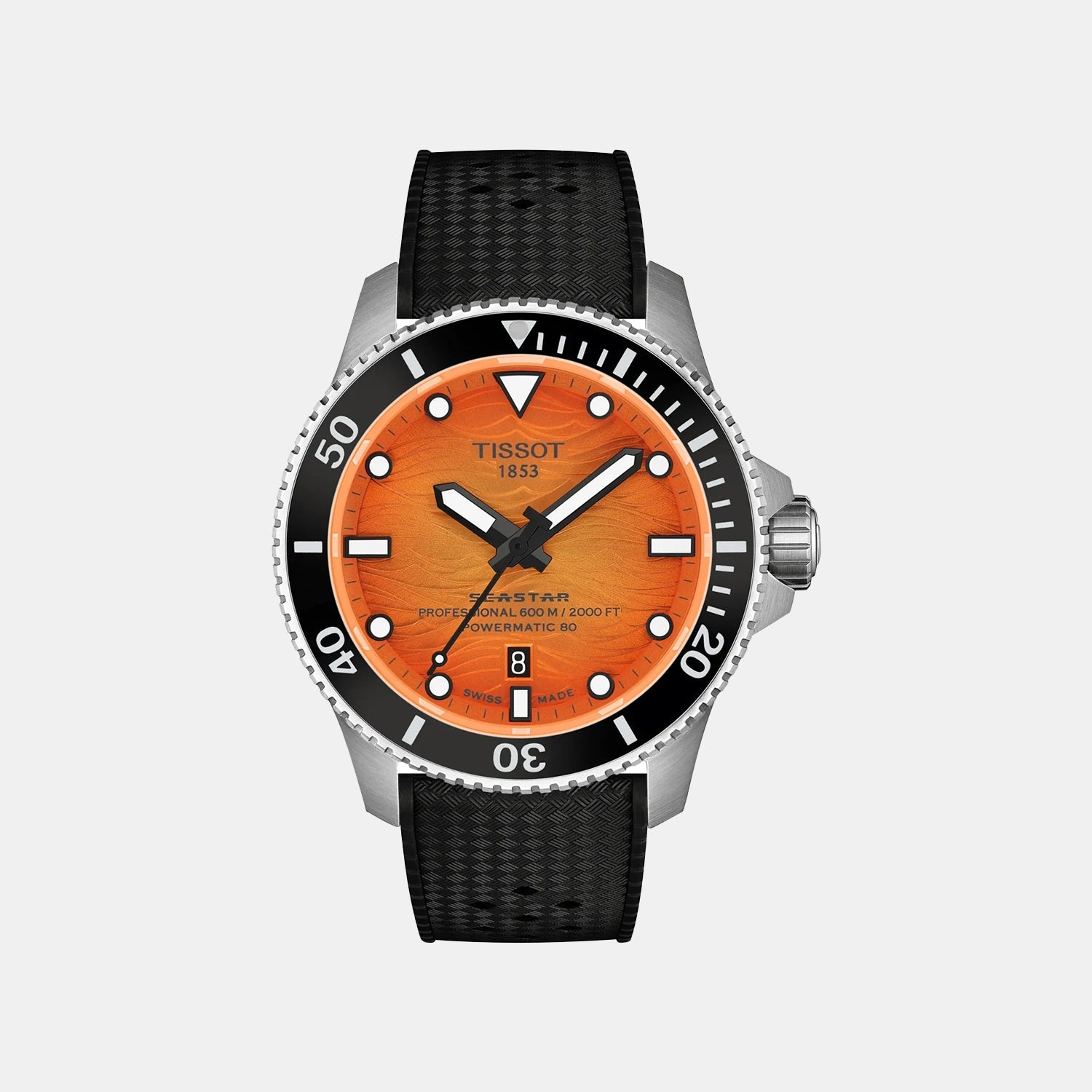 Seastar 2000 Men Automatic Orange Dial Analog Rubber Watch T1209071728100