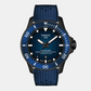 Men Automatic Blue Dial Analog Rubber Watch T1209073704100