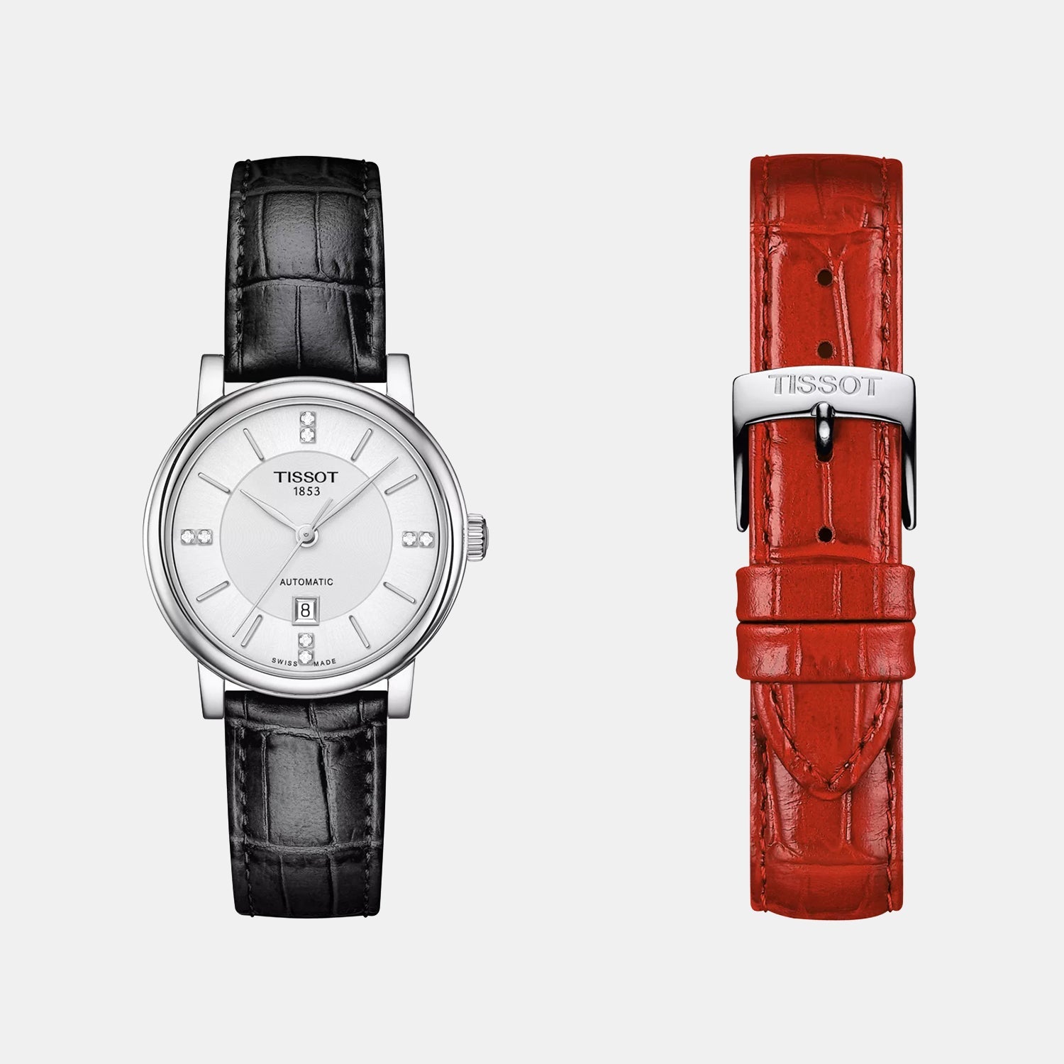 Carson Women Automatic Silver Dial Analog Leather Watch T1222071603601