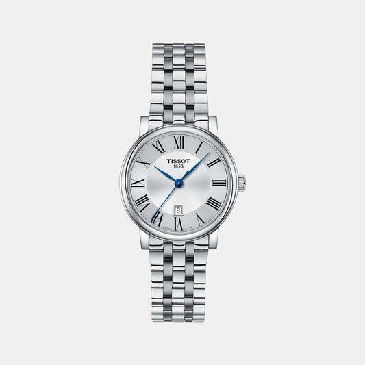 Carson Women Quartz Silver Dial Analog Stainless Steel Watch T1222101103300