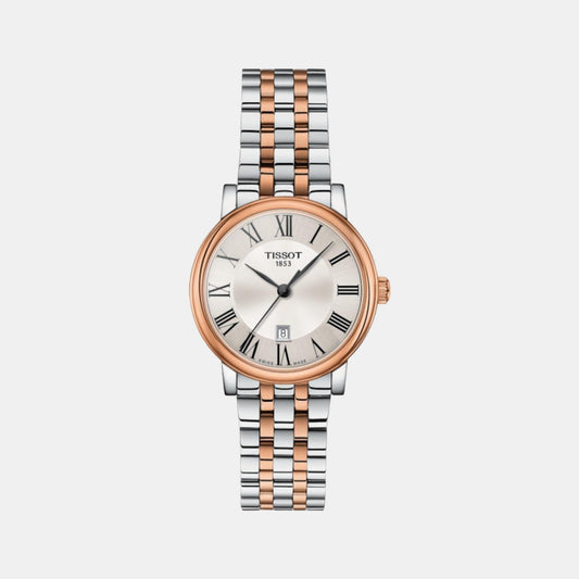 Carson Women Quartz Silver Dial Analog Stainless Steel Watch T1222102203301