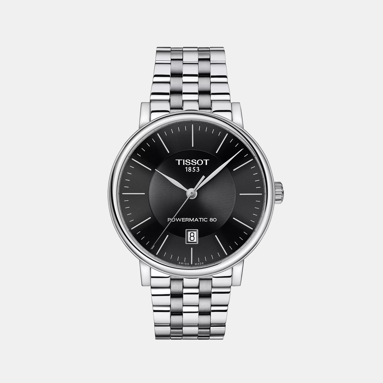 Carson Men Automatic Black Dial Analog Stainless Steel Watch T1224071105100