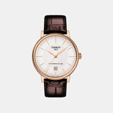 Carson Men Automatic Silver Dial Analog Leather Watch T1224073603100