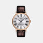 Carson Men Automatic Silver Dial Analog Leather Watch T1224073603300