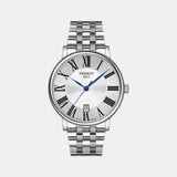 Carson Men Quartz Silver Dial Analog Stainless Steel Watch T1224101103300