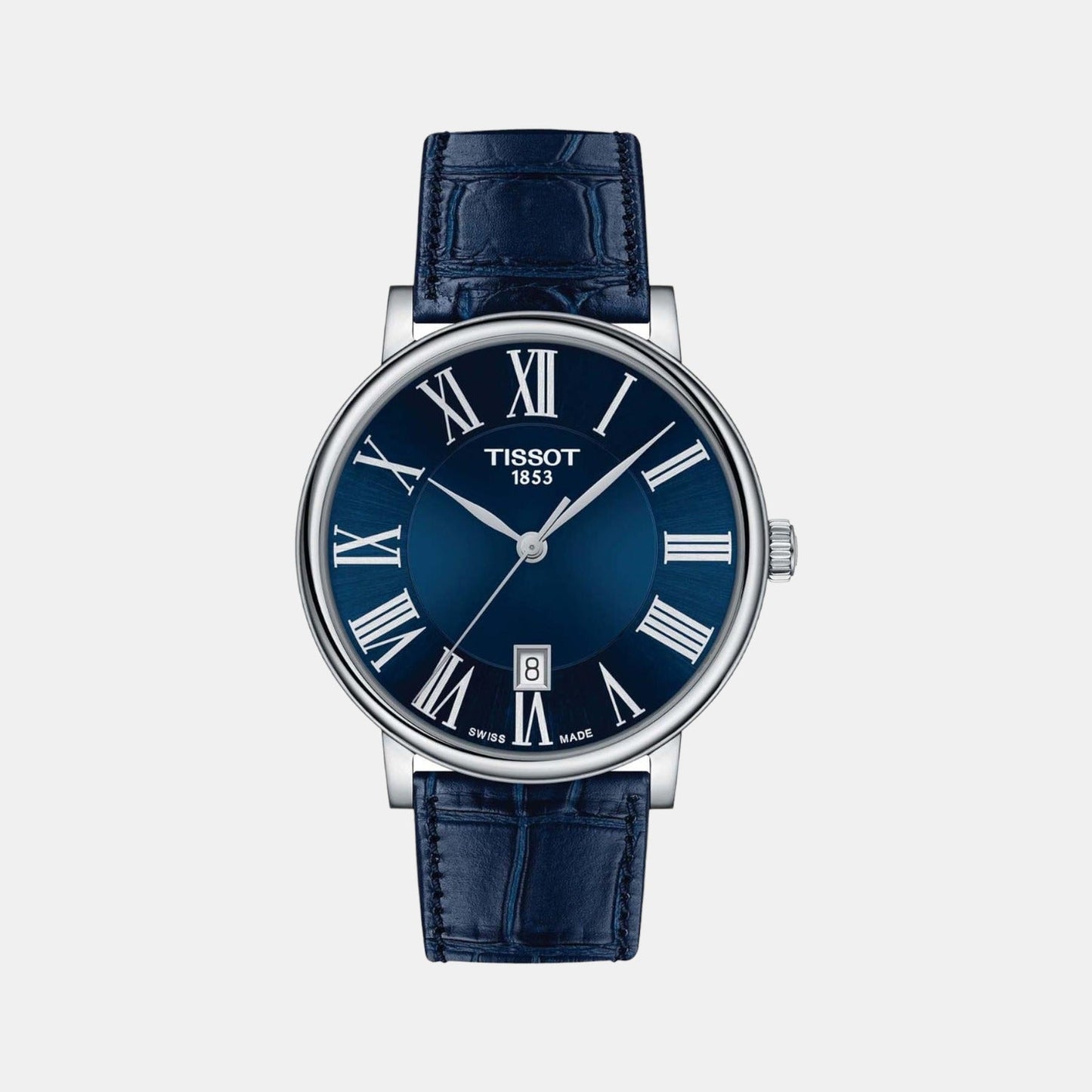 Carson Men Quartz Blue Dial Analog Leather Watch T1224101604300